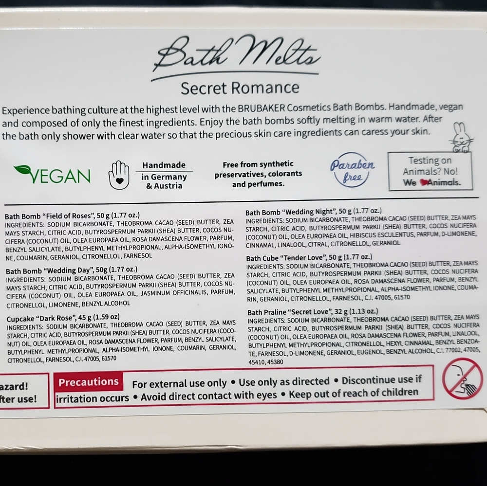 🆕️BRUBAKER "Secret Romance" Bath Melts Gift Set - Vegan - Organic -Handmade - Picture 10 of 12